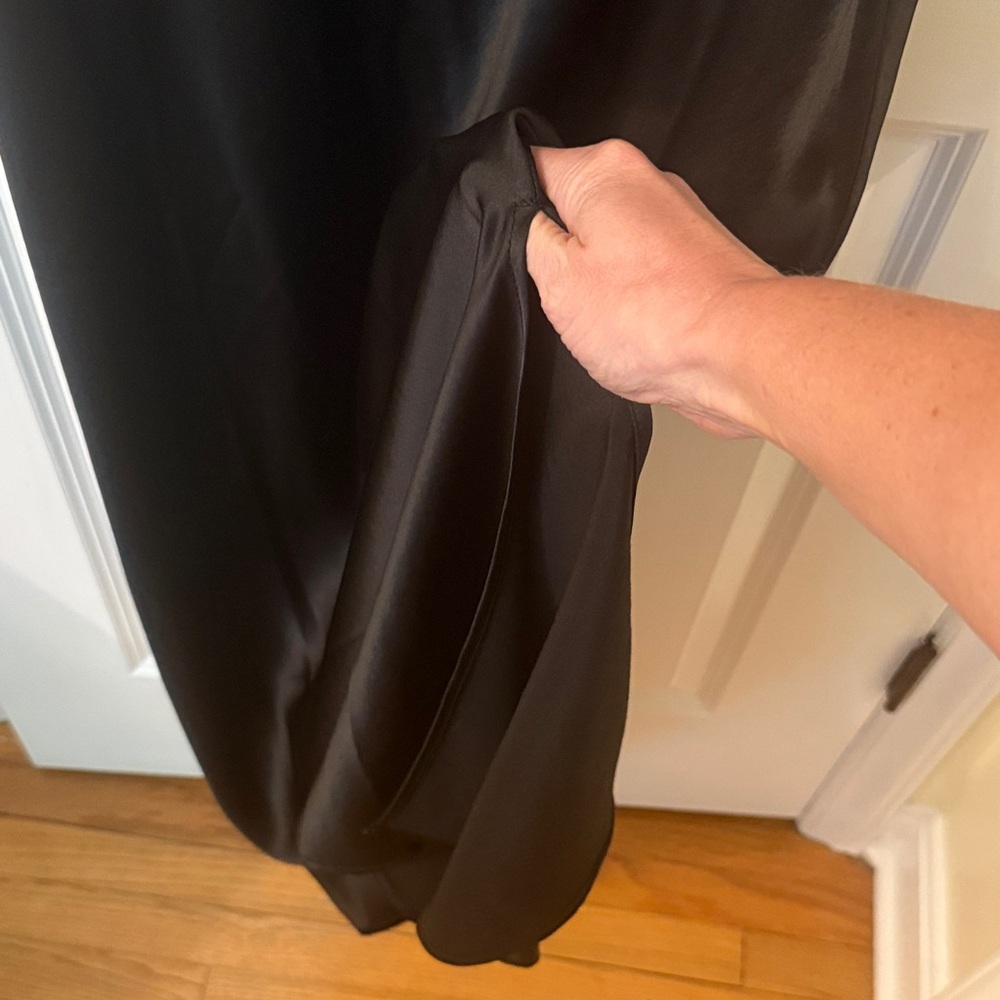 Madewell Black Satin Maxi Dress with V-Neck - Picture 5 of 7
